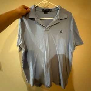 Light blue polo Ralph lauren short sleeve collared shirt